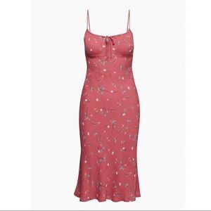 Aritzia Wilfred Bellow Midi Dress - spring medley red - size 8